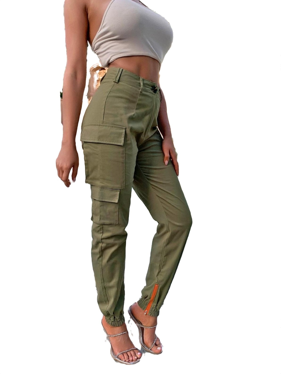 NanoEdge Women's High Waist Slim Fit Jogger Cargo Camo Pants for Women with  Matching Belt Size (26 Till 30) : Amazon.in: Clothing & Accessories